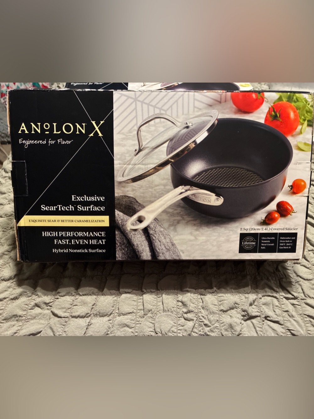 Anolon X 2.5 Qt covered saucier sauce pan nonstick W/ lid